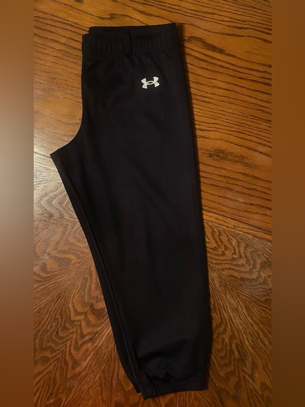 Youth Under Armour Black Baseball/Softball Pant w/ White Logo- YXL (Pull On)